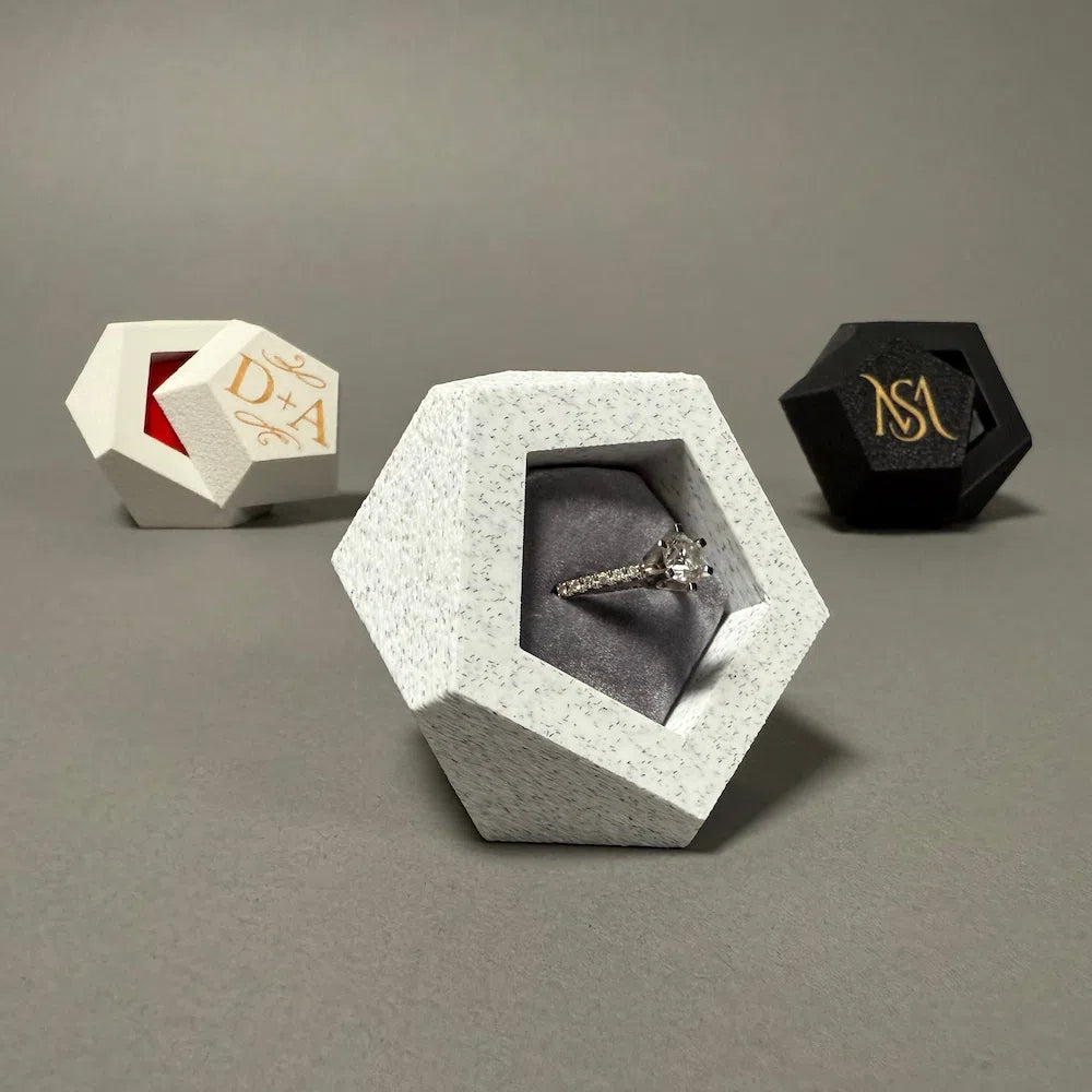 Engagement ring box white by mads 3d prints