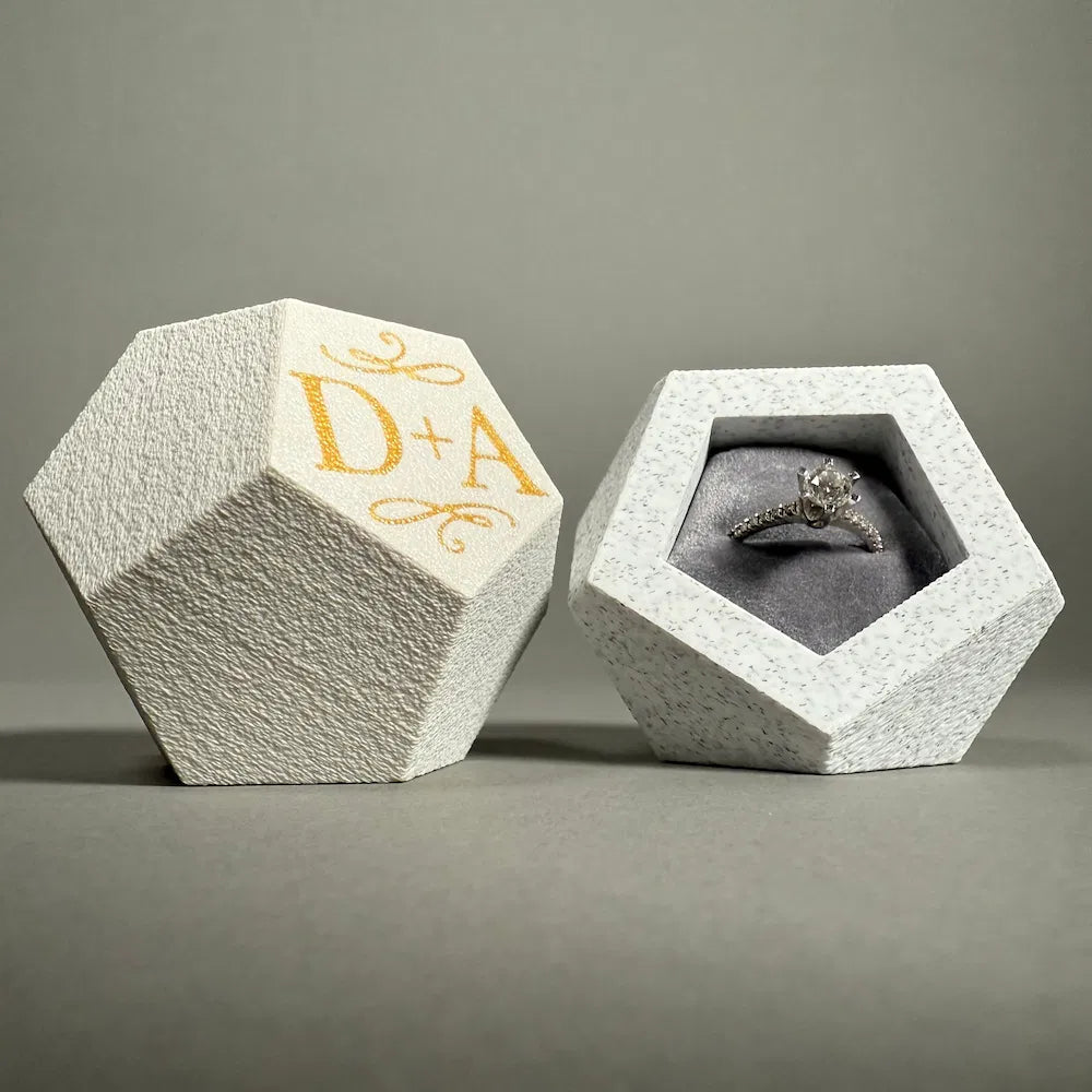 Engagement ring box with initials by mads 3d prints