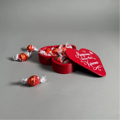 Heart shaped box with chocolates