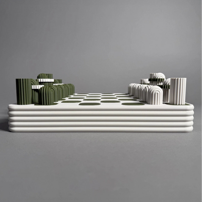 Minimalistic green and white chess by Mads 3D Prints